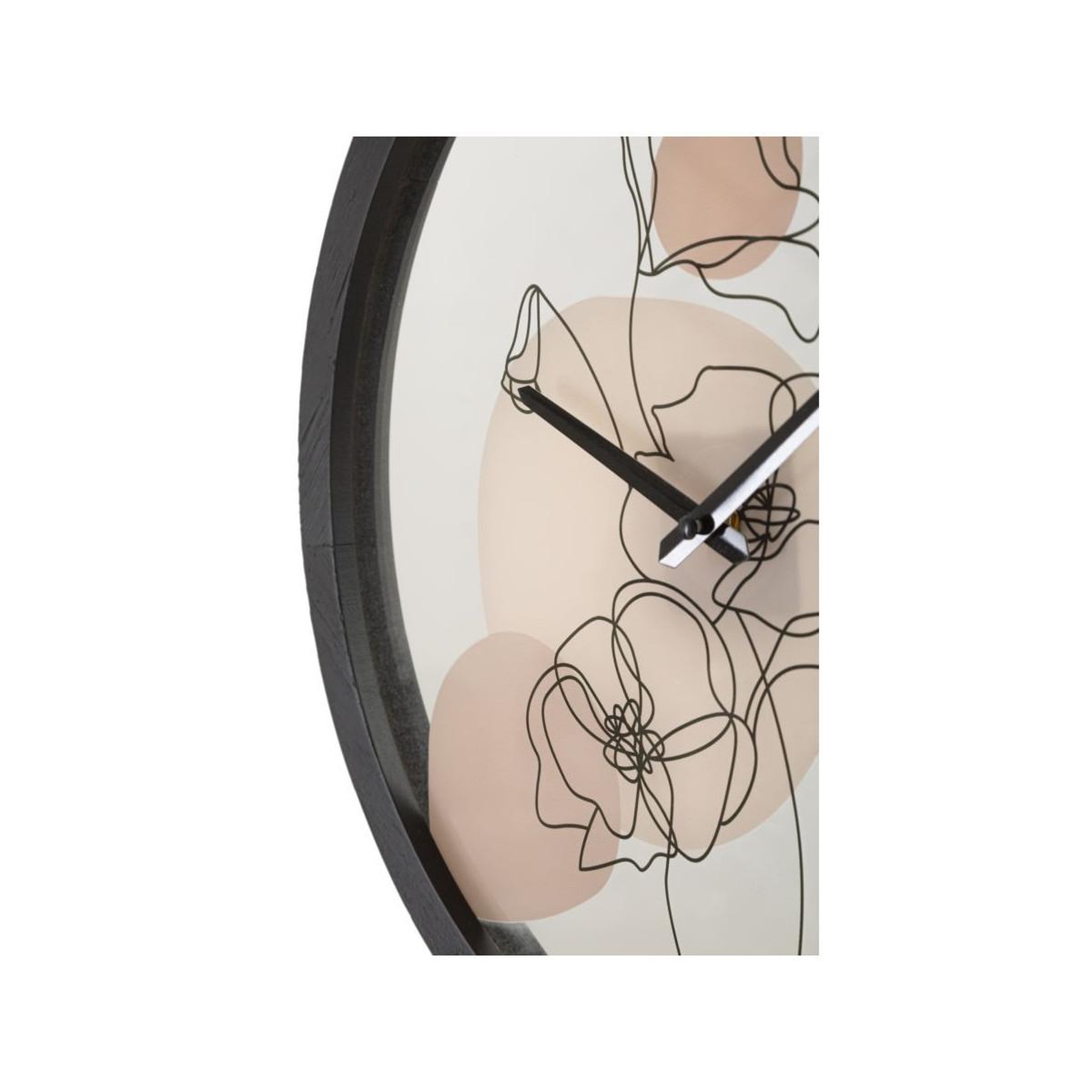 Voir la diapositive 4 : Paris Prix Horloge murale en verre  fleurs  40cm multicolore