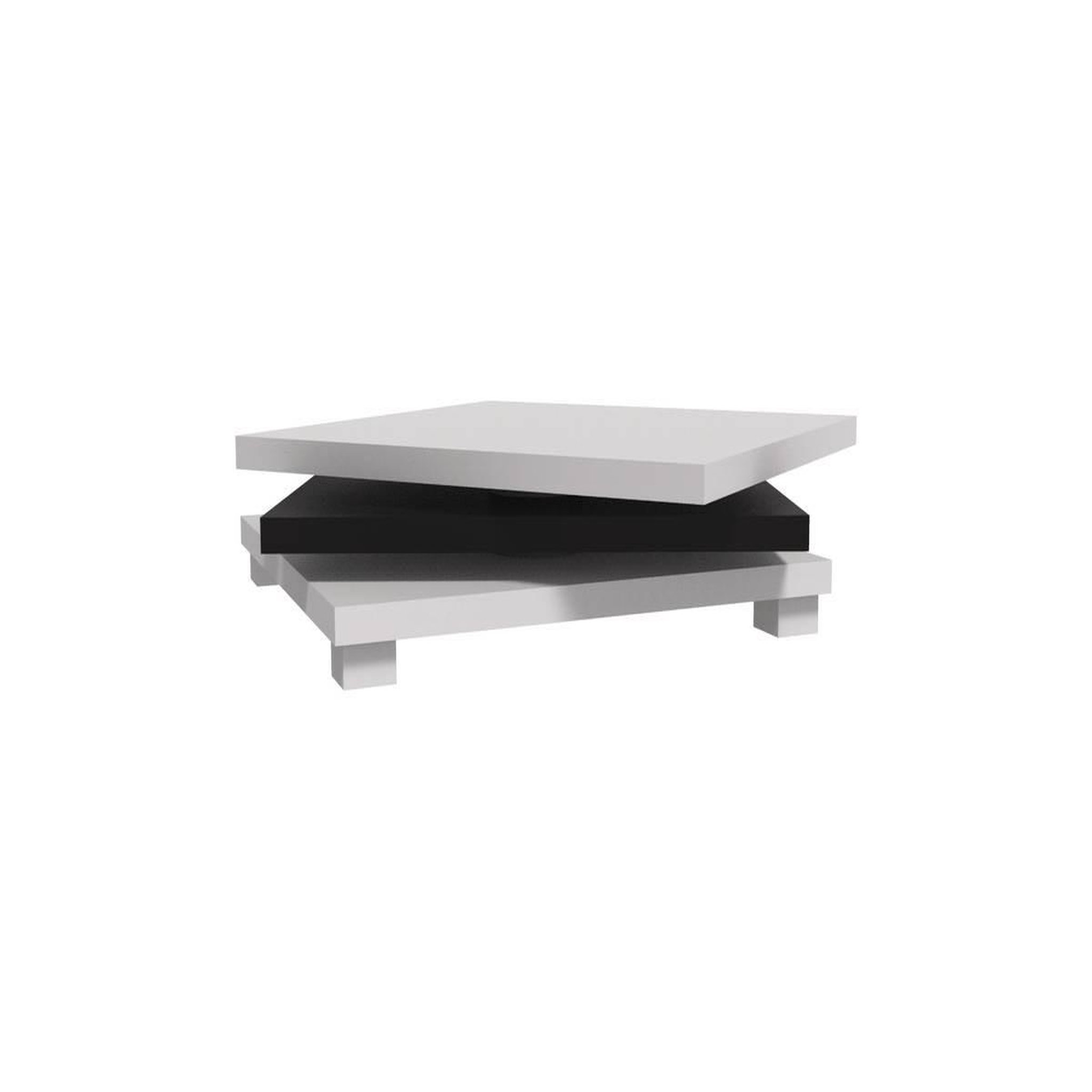 Voir la diapositive 4 : Habitat et Jardin Table basse  elena  - 80 x 80 x 32 cm - blanc / noir