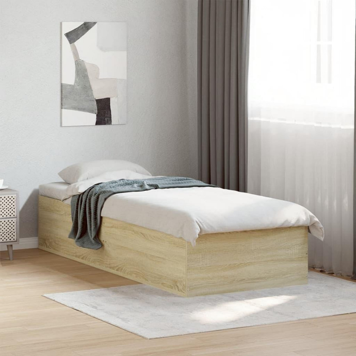 VIDAXL Cadre de lit sans matelas chene sonoma 75x190 cm
