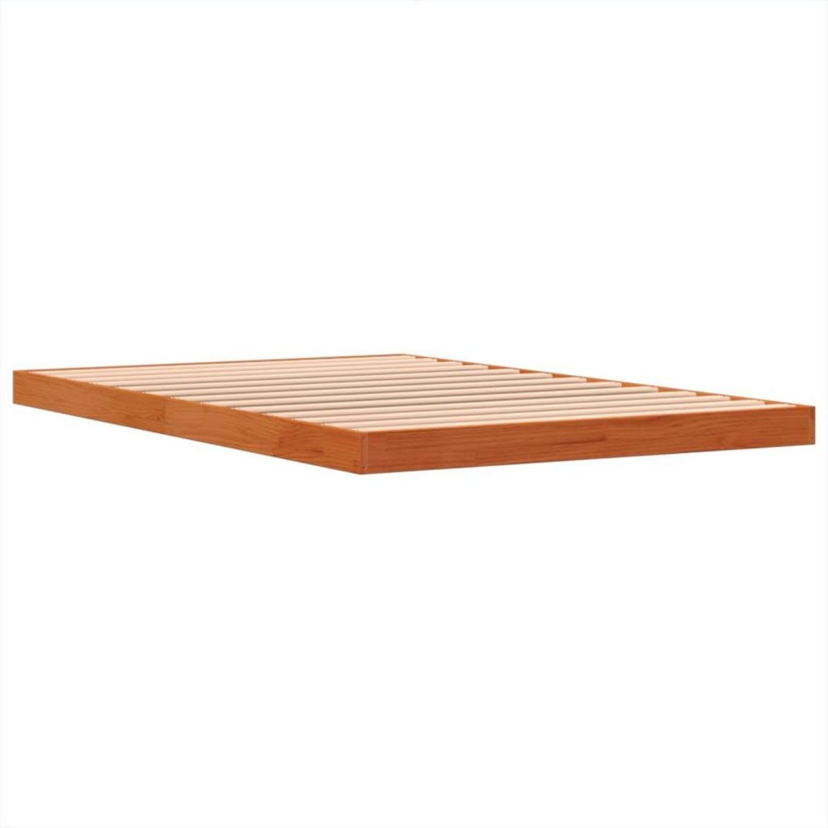 VIDAXL Cadre de lit sans matelas cire marron 120x190cm bois pin massif