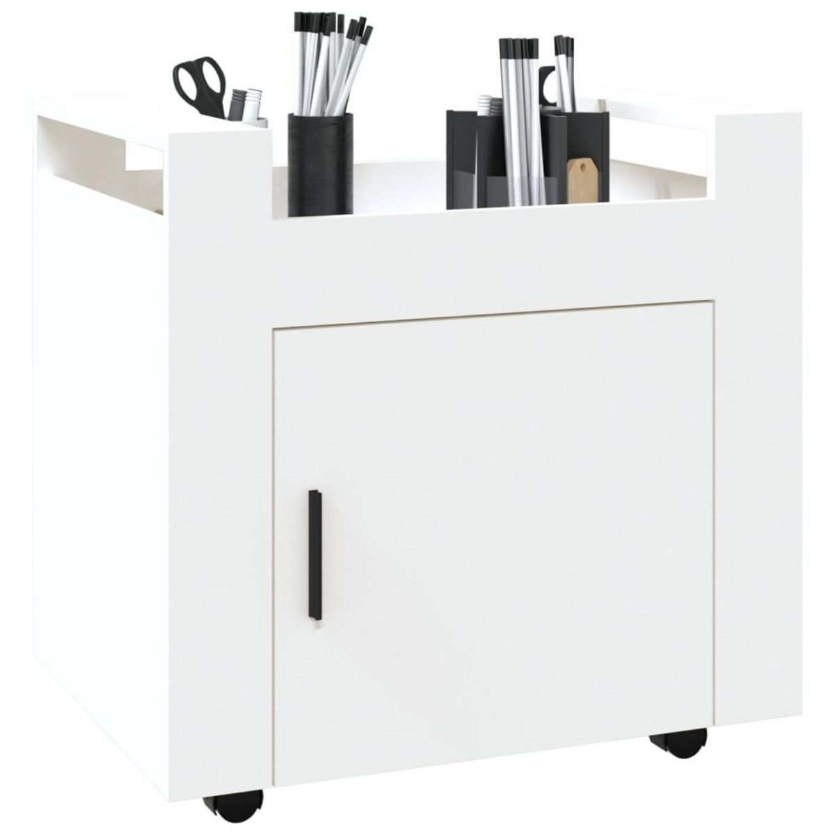 VIDAXL Chariot de bureau Blanc 60x45x60 cm Bois d'ingenierie