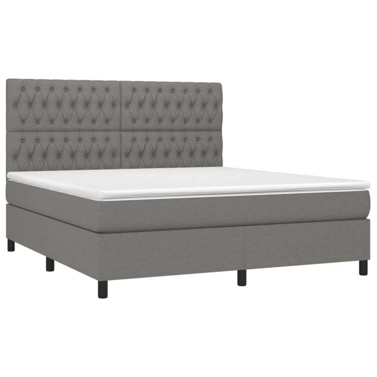 VIDAXL Sommier a lattes de lit avec matelas Gris fonce 180x200cm Tissu