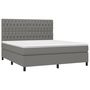 Voir la diapositive 3 : VIDAXL Sommier a lattes de lit avec matelas Gris fonce 180x200cm Tissu