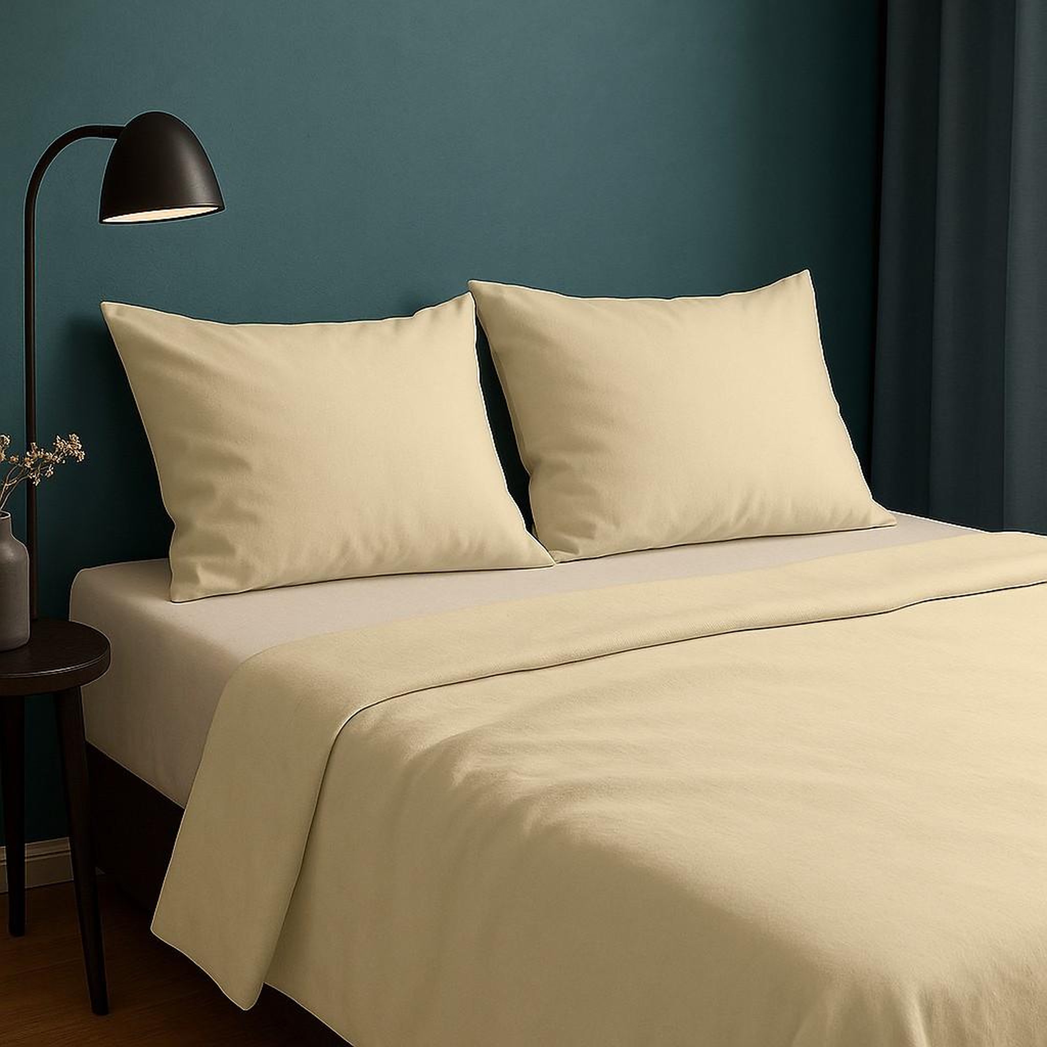 Voir la diapositive 3 : Home collection Drap plat 100% coton uni