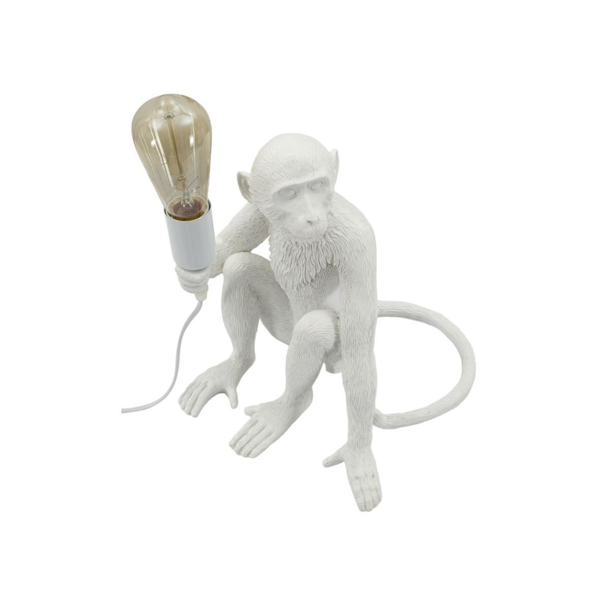 Voir la diapositive 3 : Paris Prix Lampe à poser design  monkey  33cm blanc