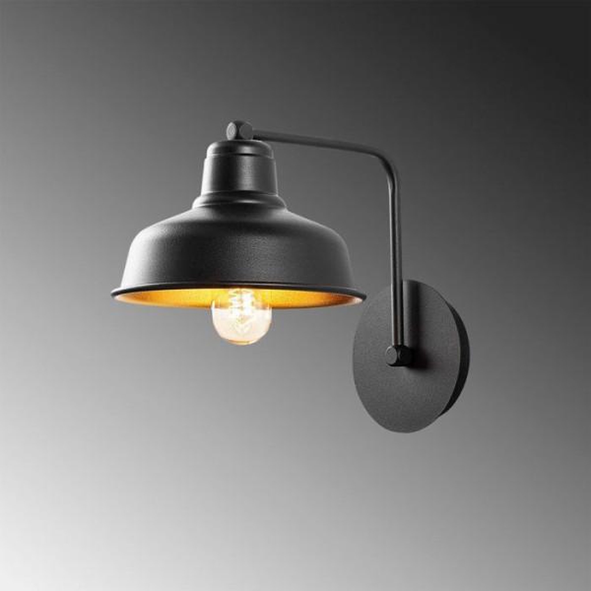 Voir la diapositive 3 : MARKET24 Applique murale black - métal noir - style industriel - décorative