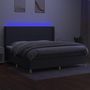 Voir la diapositive 3 : VIDAXL Sommier a lattes de lit matelas LED Gris fonce 200x200 cm Tissu