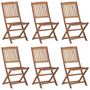 Voir la diapositive 2 : VIDAXL Chaises pliables de jardin lot de 6 avec coussins Bois d'acacia