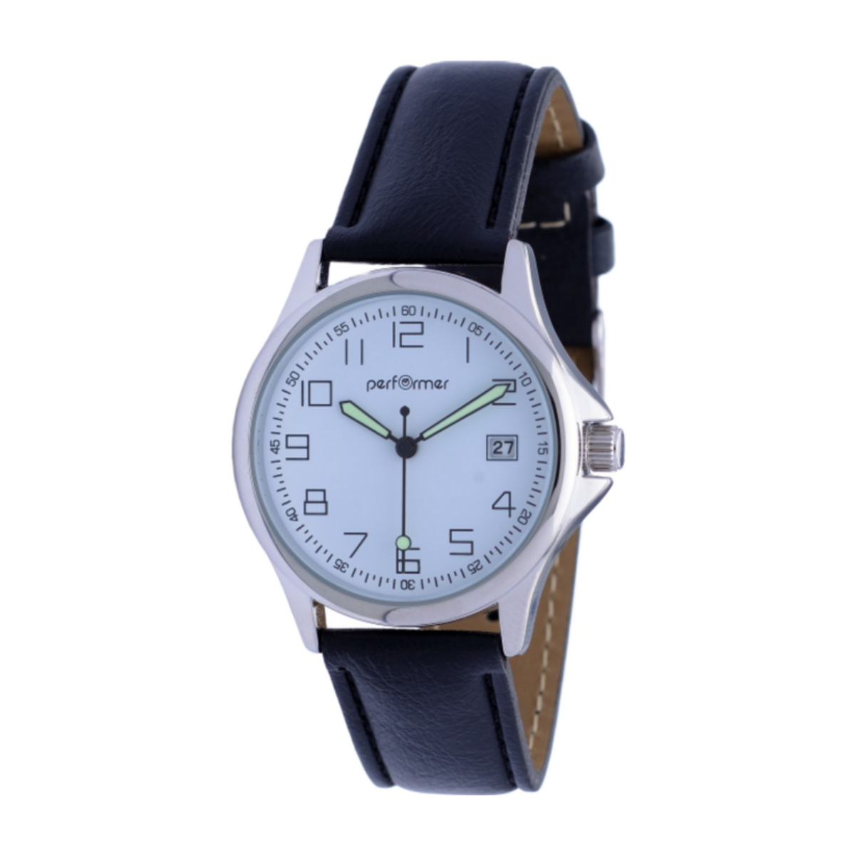 Performer Montre Classique Performer Homme Cuir Noir Lisse Dateur