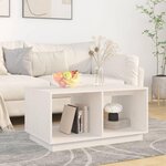 VIDAXL Table basse Blanc 80x50x40 cm Bois massif de pin