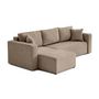 Voir la diapositive 5 : BEST MOBILIER Topaze - canapé d'angle réversible - 4 places - convertible avec coffre - en velours côtelé plat