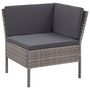 Voir la diapositive 5 : VIDAXL Salon de jardin 3 pcs avec coussins Resine tressee Gris