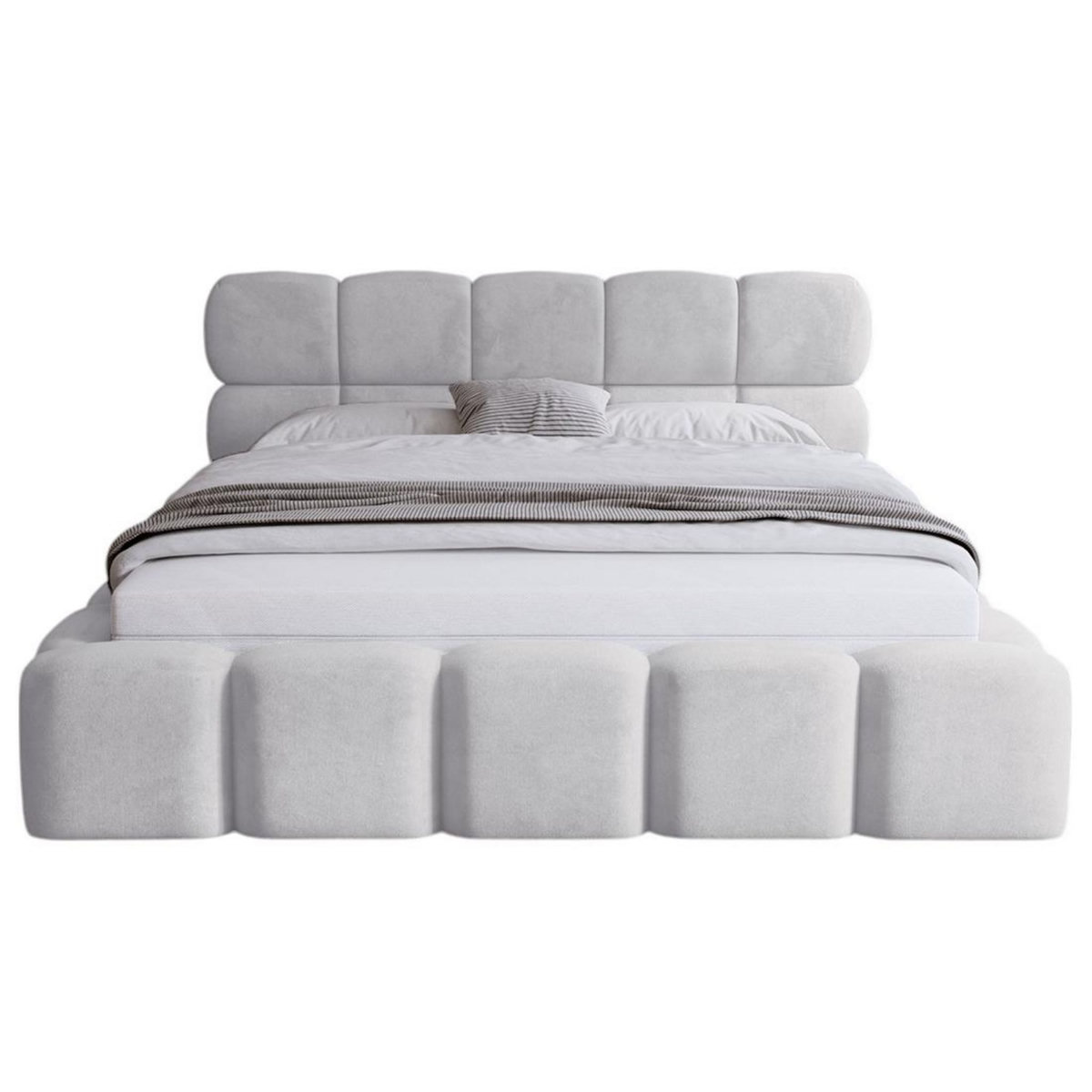 BEST MOBILIER Mariposa - lit coffre - 140x200 cm - sommier inclus - en velours