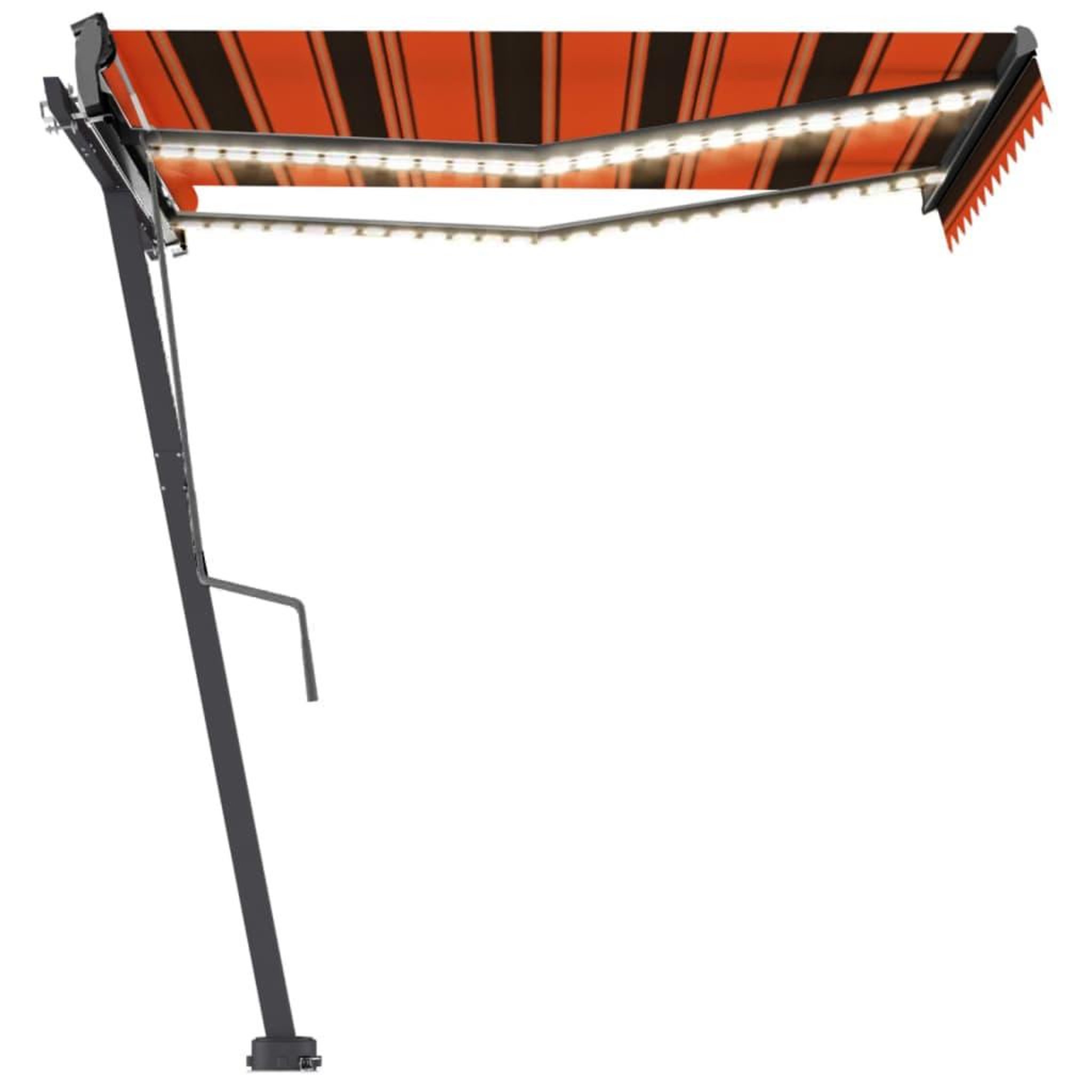 Voir la diapositive 3 : VIDAXL Auvent manuel retractable avec LED 300x250 cm Orange et marron