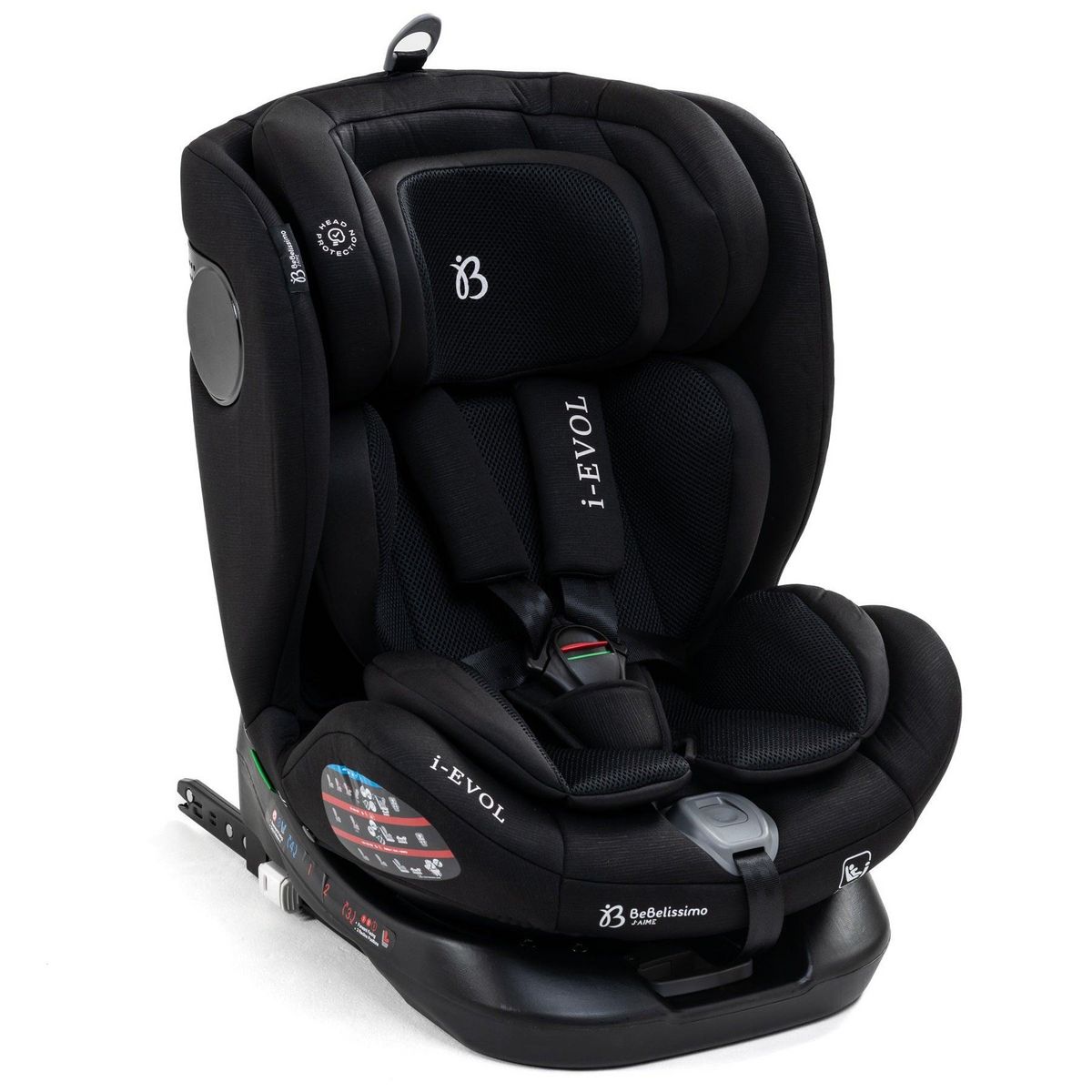 BEBELISSIMO Bebelissimo - Siège auto Isofix - pivontant 360 ° - 40-150 cm -  0-36kg  i- Evol - noir