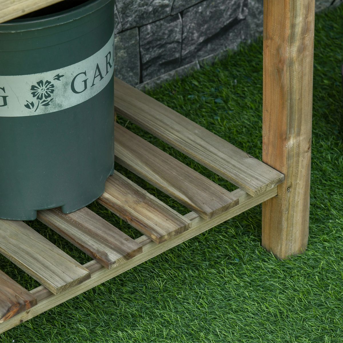 OUTSUNNY Jardinière sur pieds potager avec étagère à lattes dim. 91L x 51l x 76H cm bois sapin autoclave