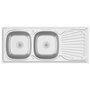 Voir la diapositive 2 : VIDAXL Evier de cuisine a double evier argente 1200x500x155 mm inox