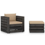 Voir la diapositive 1 : VIDAXL Salon de jardin 2 pcs avec coussins Bois impregne de gris