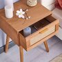 Voir la diapositive 6 : IDIMEX Table de chevet KIRAN 1 tiroir, en bois et lin