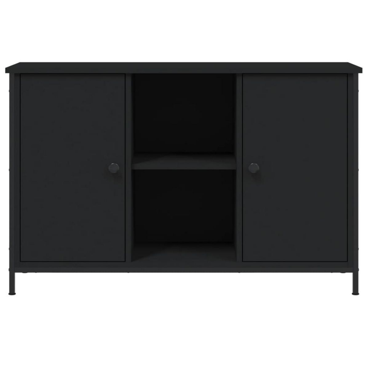 VIDAXL Meuble TV noir 100x35x65 cm bois d'ingenierie