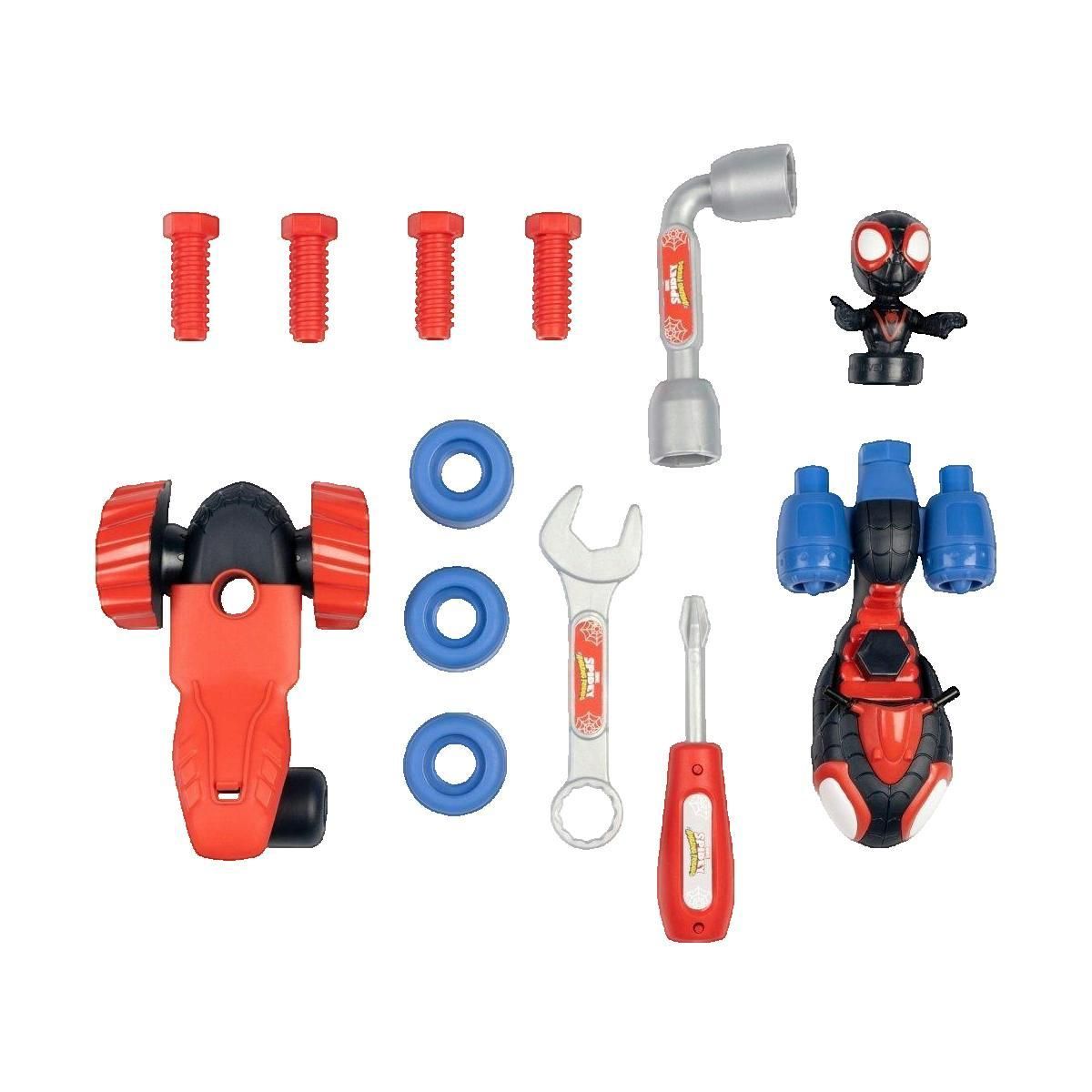 SMOBY Mallette d'outils Smoby Spiderman avec petit véhicule à assembler