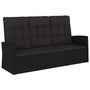 Voir la diapositive 2 : VIDAXL Banc de jardin inclinable et coussins noir 173cm resine tressee