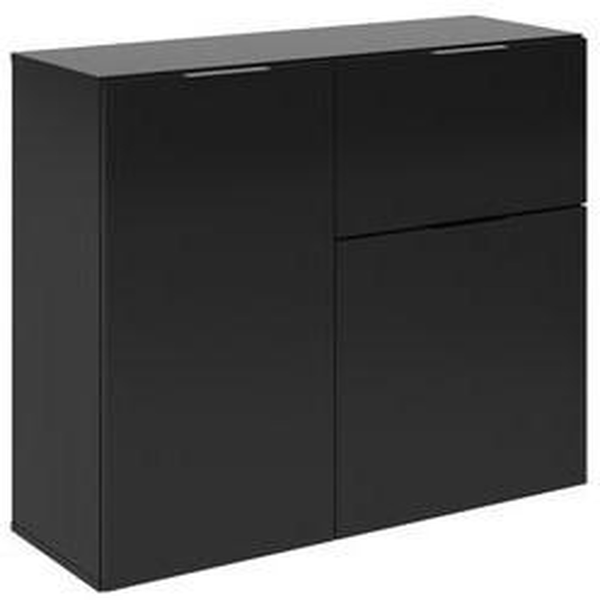 Voir la diapositive 1 : Commode de rangement 2 portes 1 tiroir L90 cm DARIK