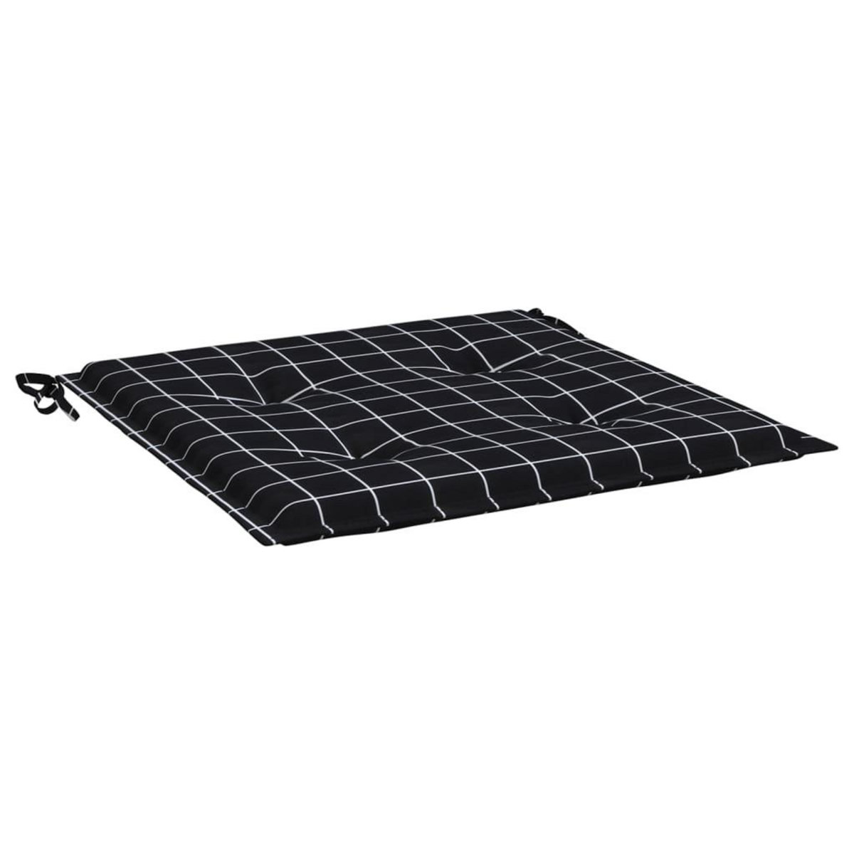 VIDAXL Coussins de chaise de jardin lot de 4 motif a carreaux noir