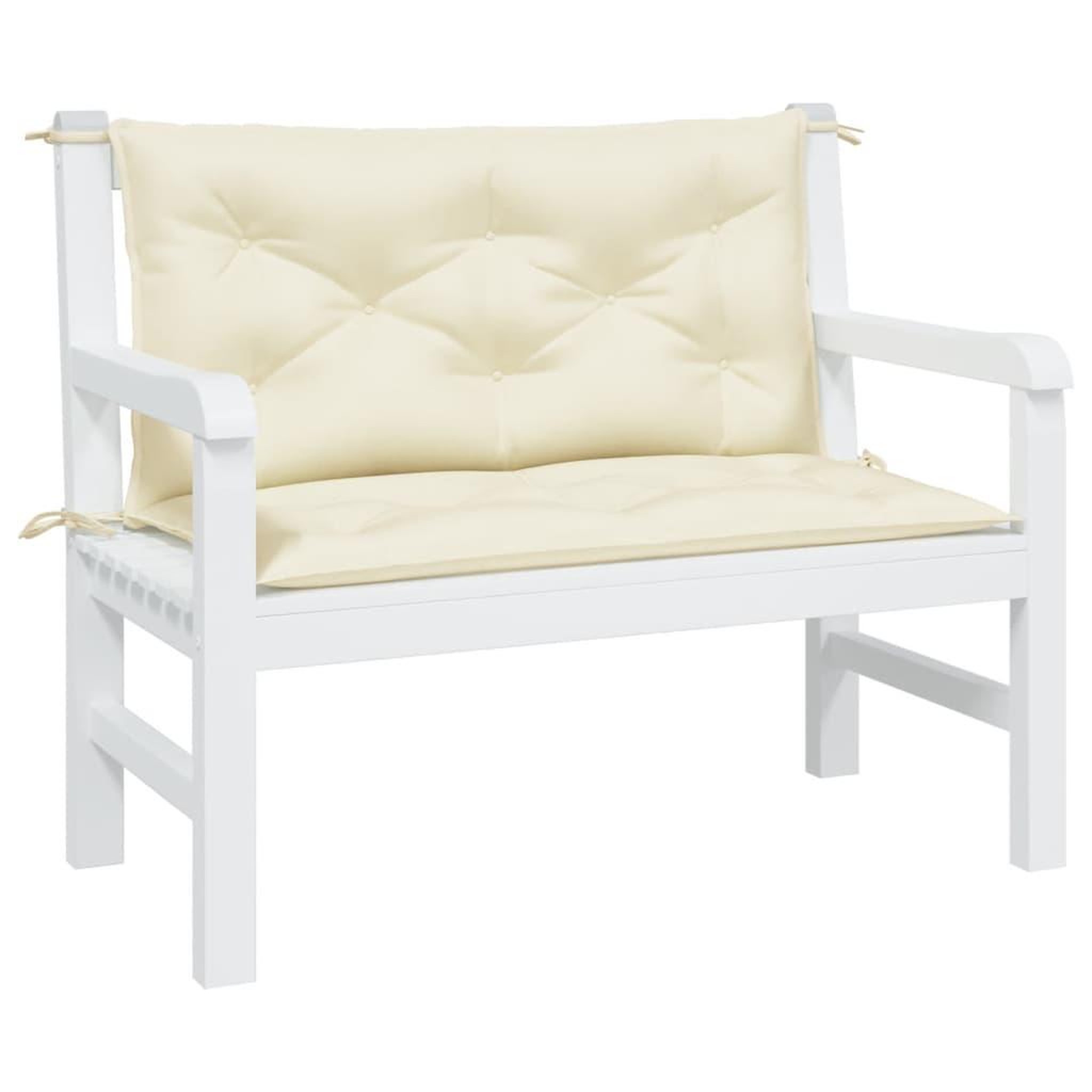 Voir la diapositive 3 : VIDAXL Coussins de banc jardin lot de 2 creme 100x50x7 cm tissu oxford