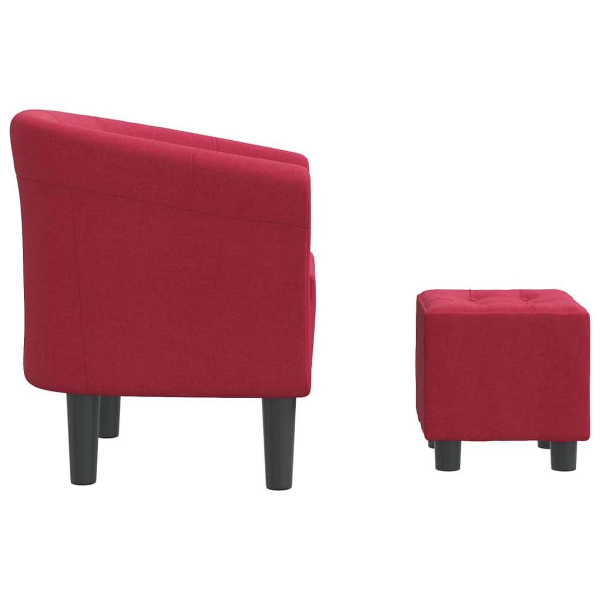 Voir la diapositive 4 : VIDAXL Chaise cabriolet avec repose-pied rouge bordeaux tissu