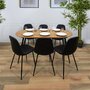 TOILINUX Table extensible ovale pour 4 à 6 personnes effet bois - L.120 à 160cm