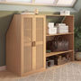 Voir la diapositive 3 : ID MARKET Armoire sous pente 2 portes EDHEN 60 x 50 x 70/110 cm bois et cannage