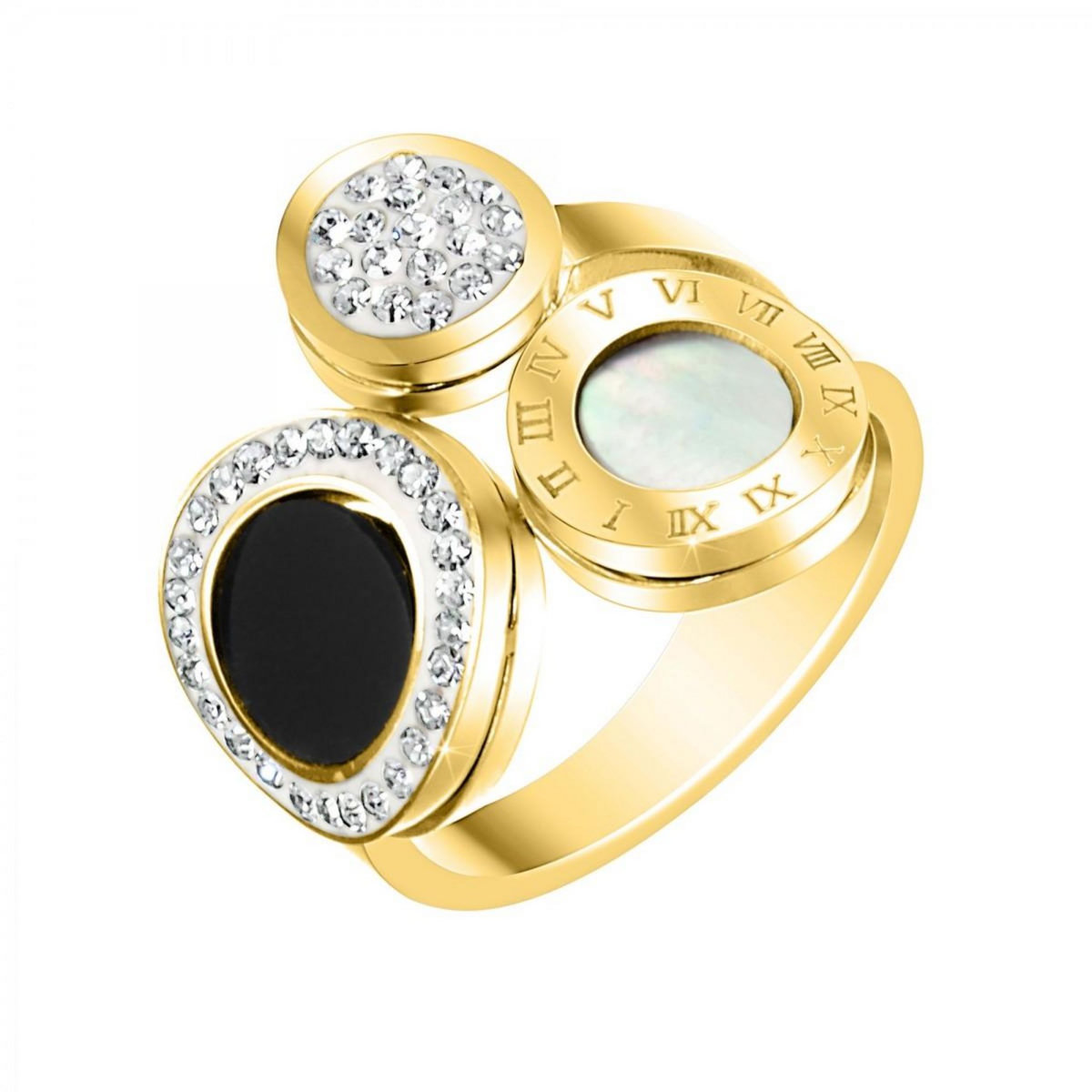 SC BOHEME Bague taille 54 SC Bohème ornée de Cristaux scintillants et de nacre