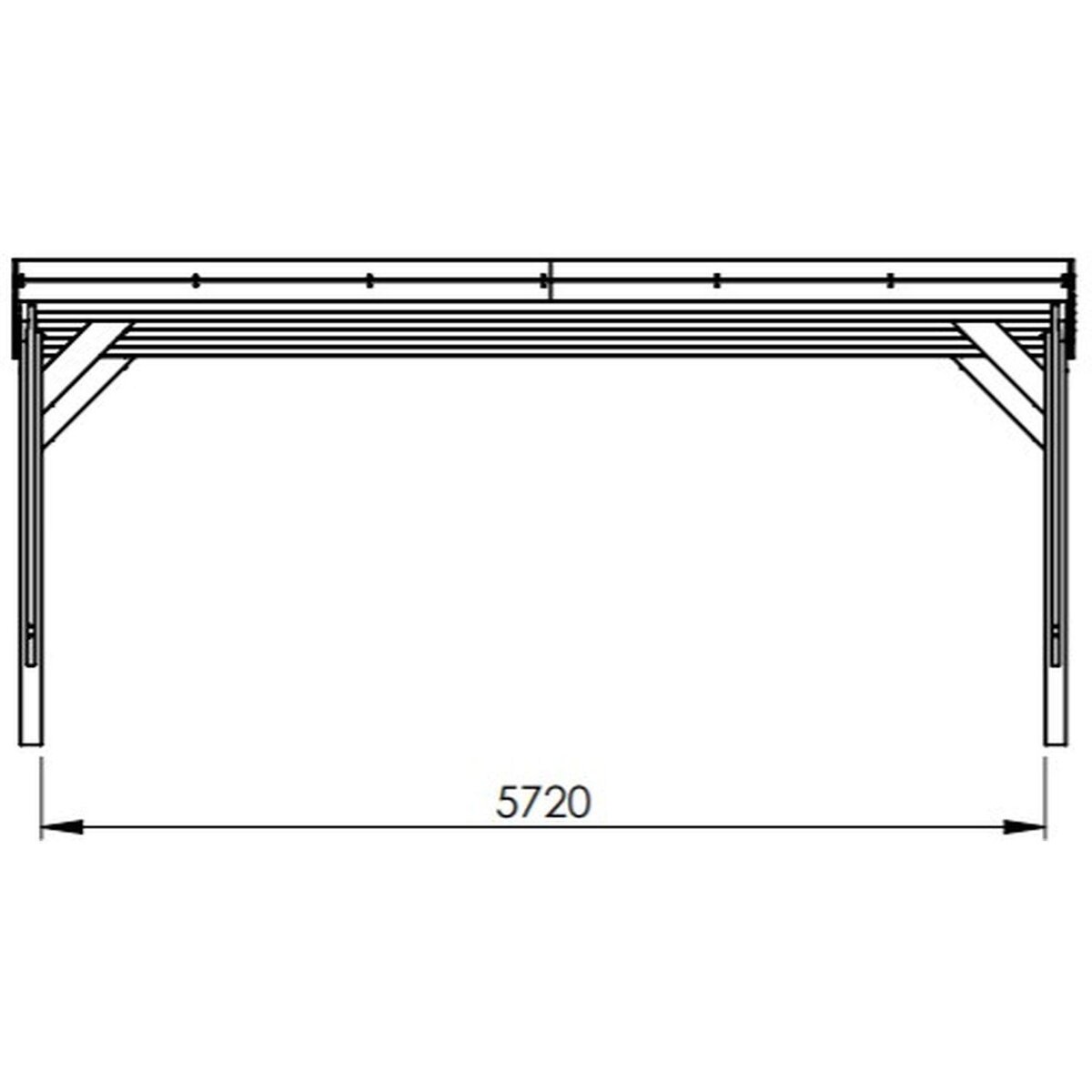 Forest Style Carport toit plat - Bois traité autoclave - 2 voitures - 30,9 m² - VICTOR DESIGN