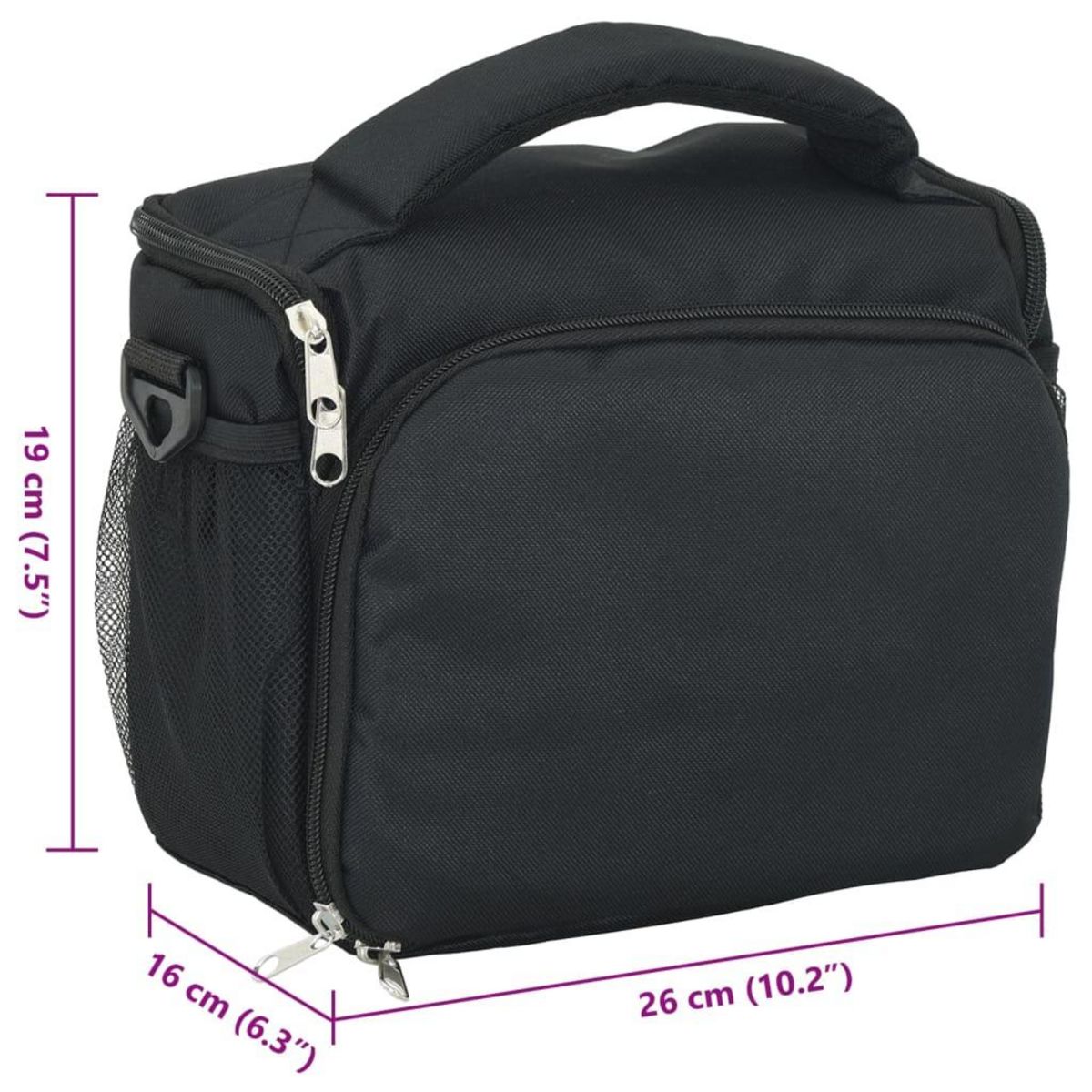 VIDAXL Sac pour appareil photo et housse impermeable noir tissu oxford
