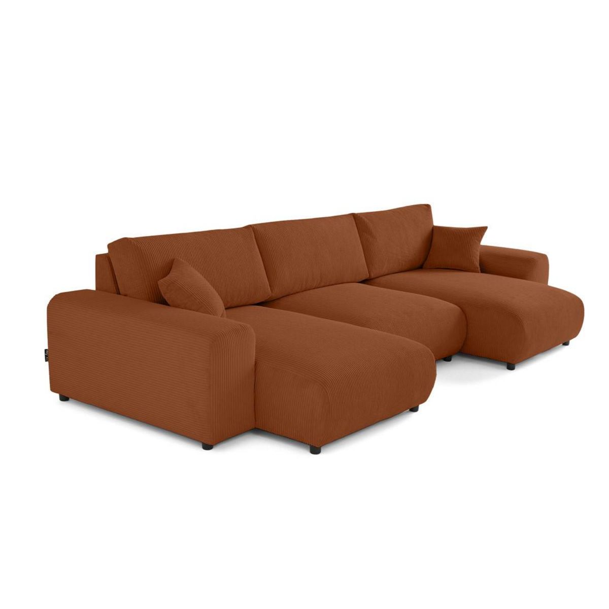 LISA DESIGN Garance - canapé panoramique en u - 7 places - en velours côtelé