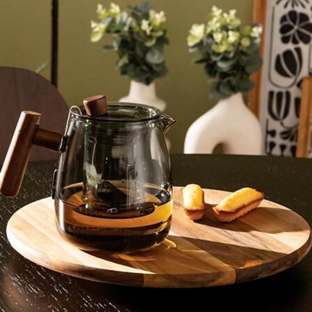 SECRET DE GOURMET Théière en Verre  Twisted Lime  80cl Gris