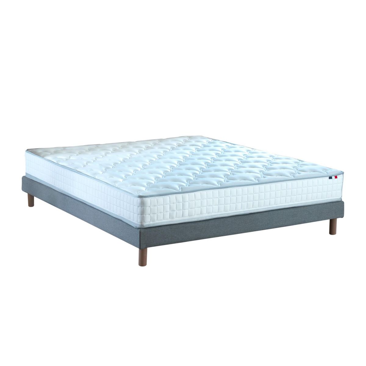 IDLITERIE Pack literie ASTRE, matelas à ressorts et sommier en bois massif
