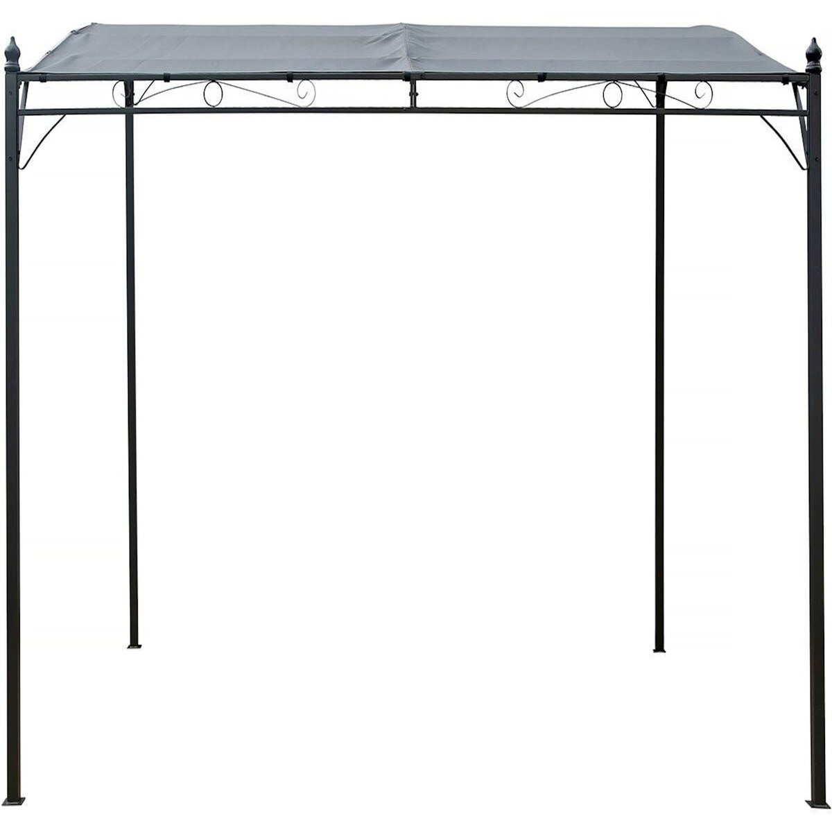 Habitat et Jardin Pergola adossée inclinée en métal - 3 x 2.5 m - Gris