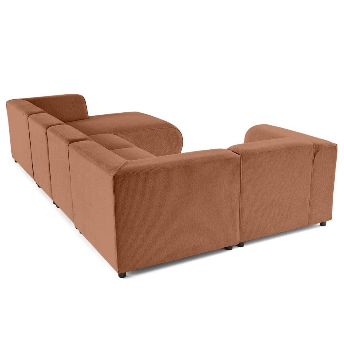 LISA DESIGN Suaro - canapé modulable panoramique d'angle gauche 7 places en tissu texturé