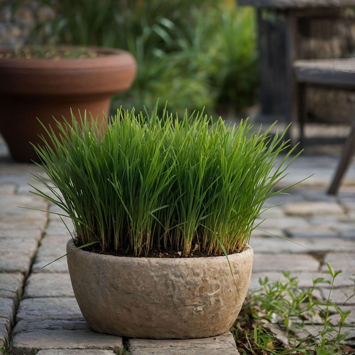 PLANT IN A BOX Herbe à chat - Set de 4 - Cyperus zumula - Hauteur 30-40cm - ⌀12cm