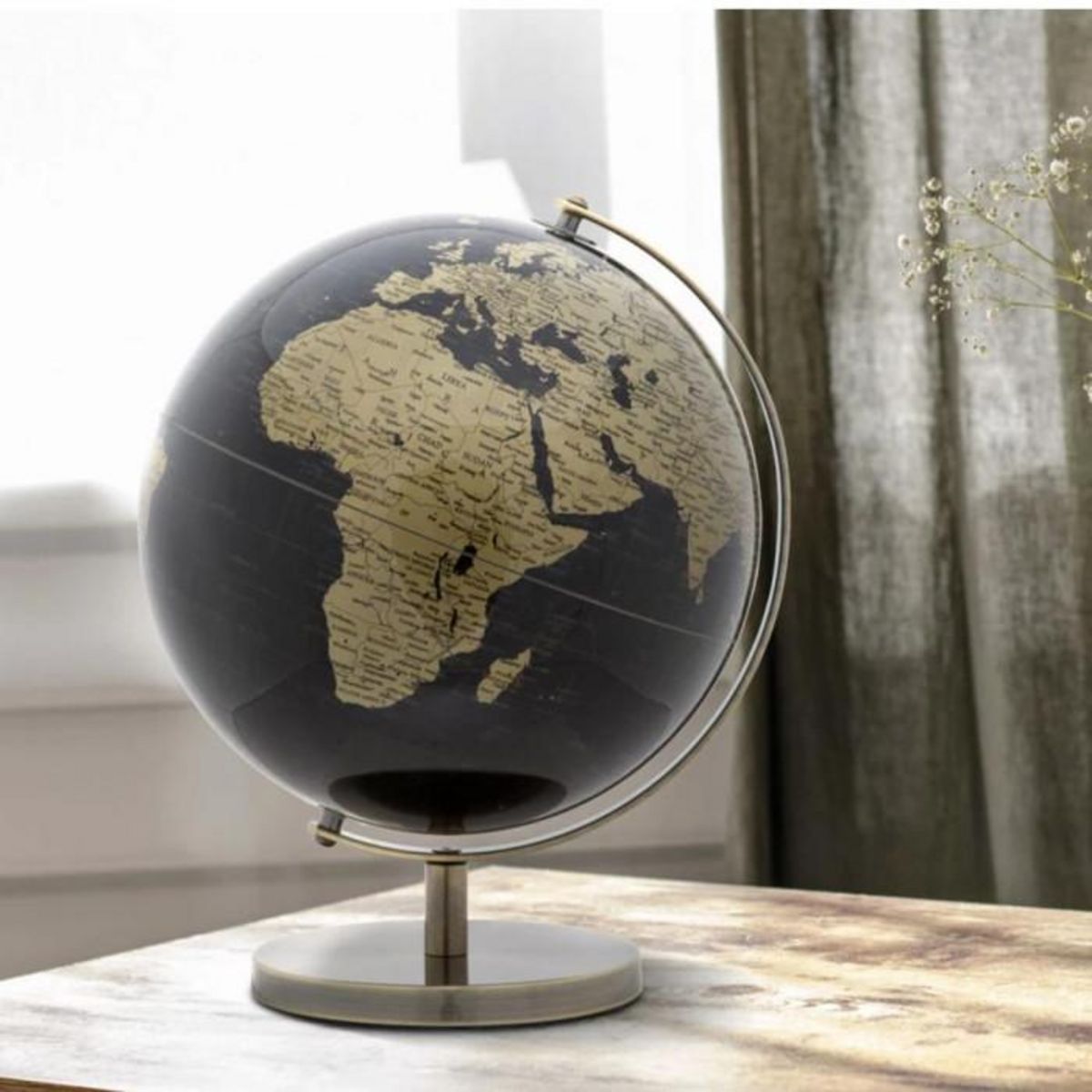 Paris Prix Globe Terrestre Déco  Map  34cm Noir & Bronze