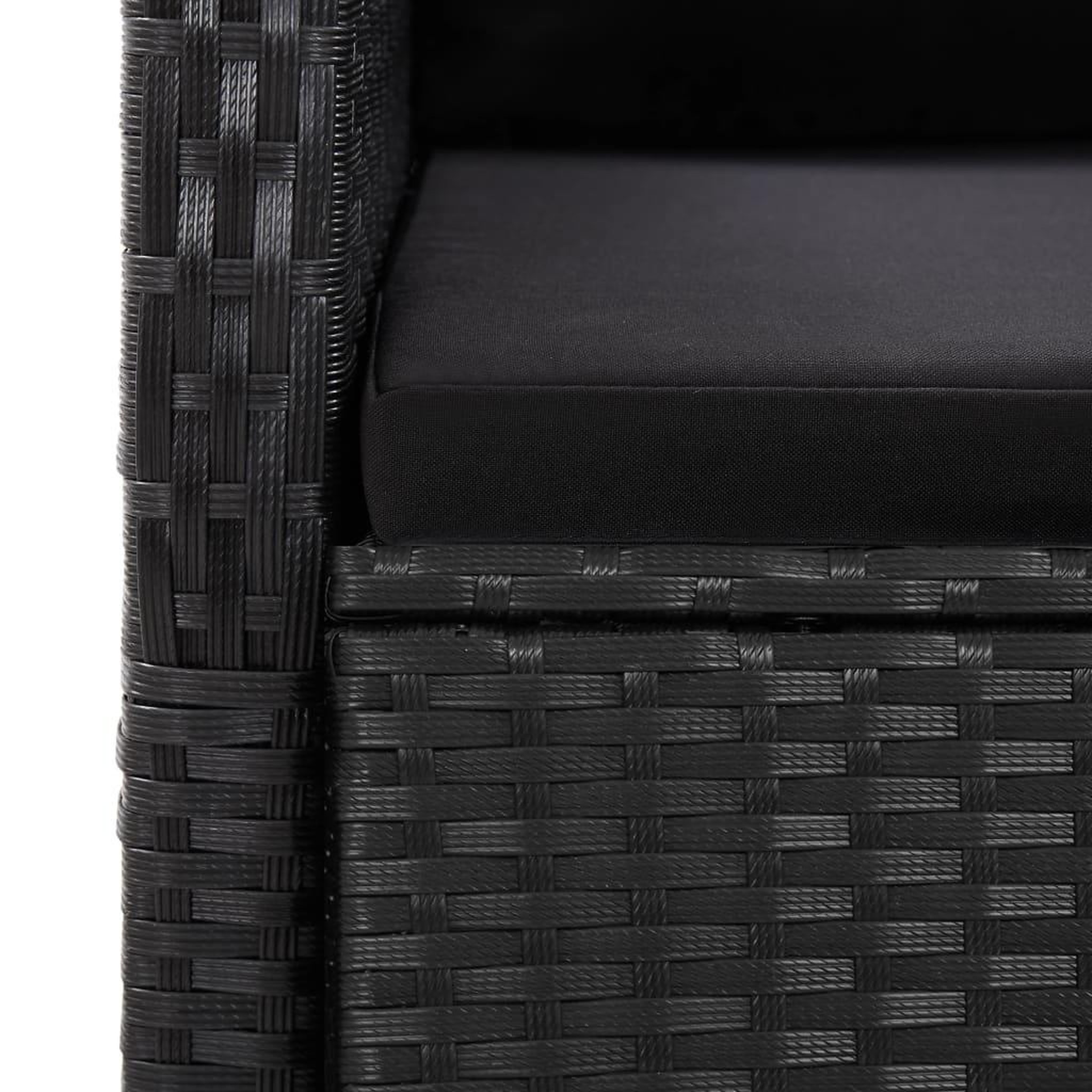 Voir la diapositive 5 : VIDAXL Ensemble a manger de jardin 9pcs coussins noir resine tressee