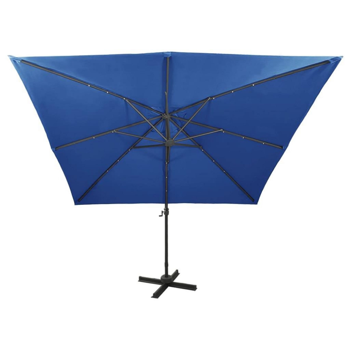 VIDAXL Parasol de jardin en porte-a-faux et mat et lumieres LED