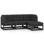 Voir la diapositive 2 : VIDAXL Salon de jardin 4 pcs avec coussins Bois de pin massif