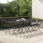 VIDAXL Chaises de bistrot pliantes lot de 8 Noir Resine tressee acier