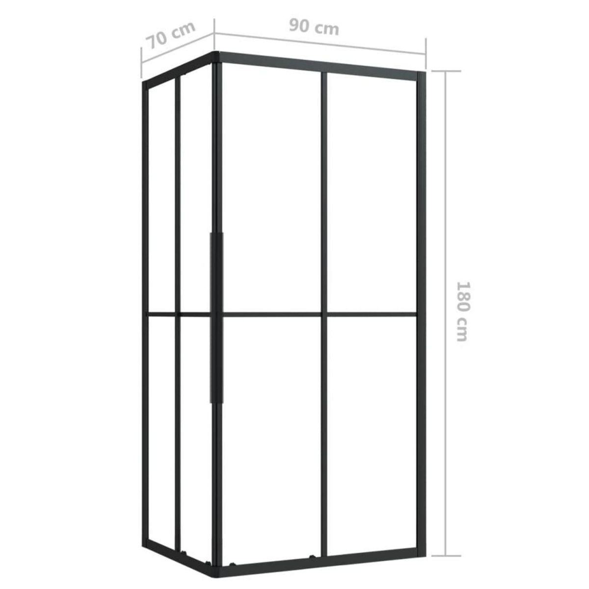 VIDAXL Cabine de douche ESG 90x70x180 cm