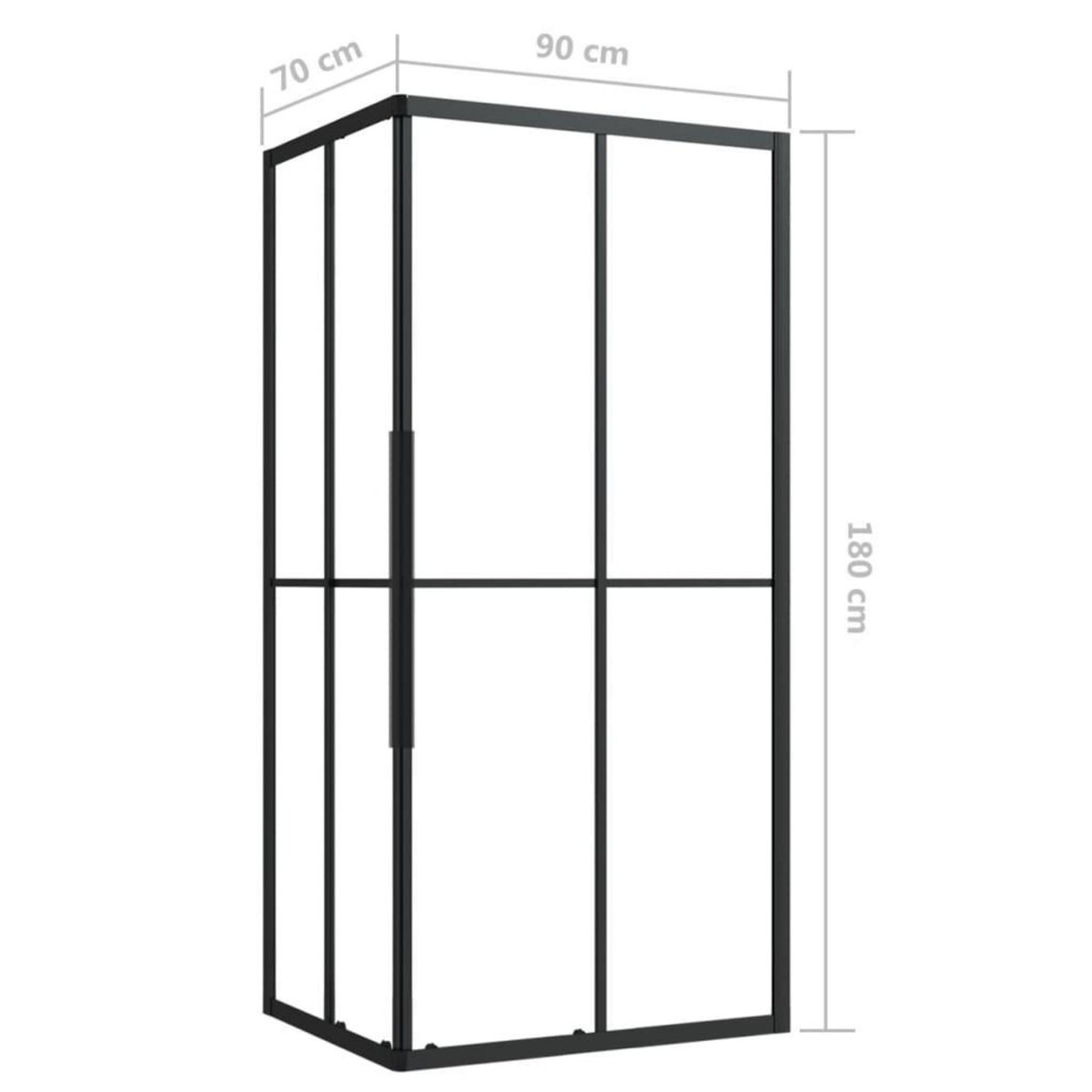 VIDAXL Cabine de douche ESG 90x70x180 cm