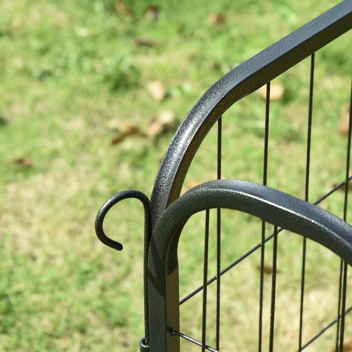 PAWHUT Luxe parc enclos modulable pour chien 8 panneaux porte verrouillable acier époxy noir