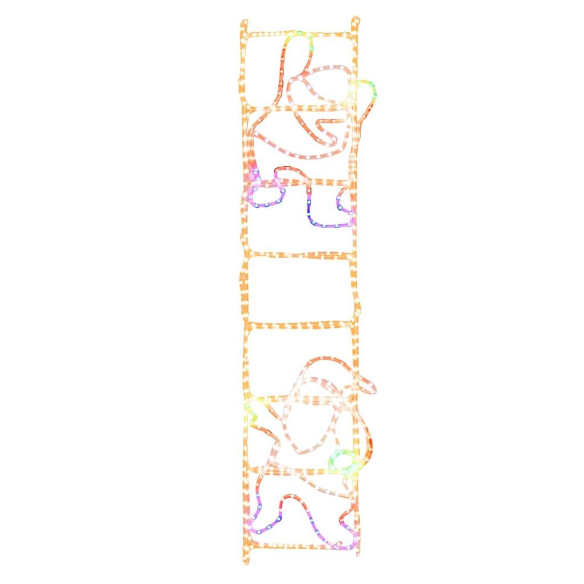 Voir la diapositive 2 : VIDAXL Figurine Pere Noël sur echelle pliable avec 552 LED 50x200 cm